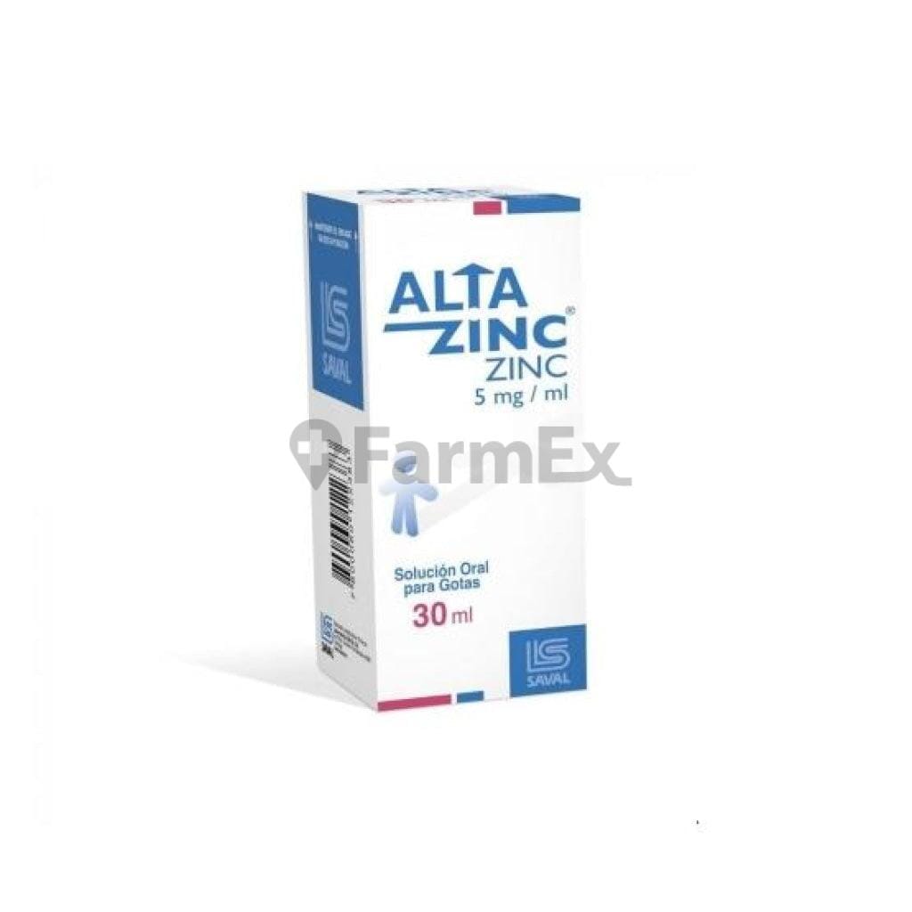 Altazinc Solucion Oral para Gotas 5 mg / mL x 30 mL Farmex-MiaHealth-Persistente